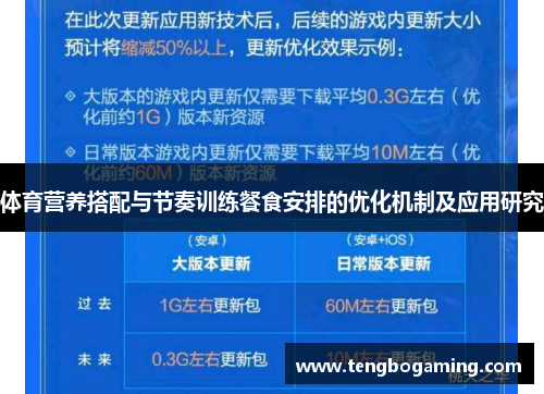 体育营养搭配与节奏训练餐食安排的优化机制及应用研究